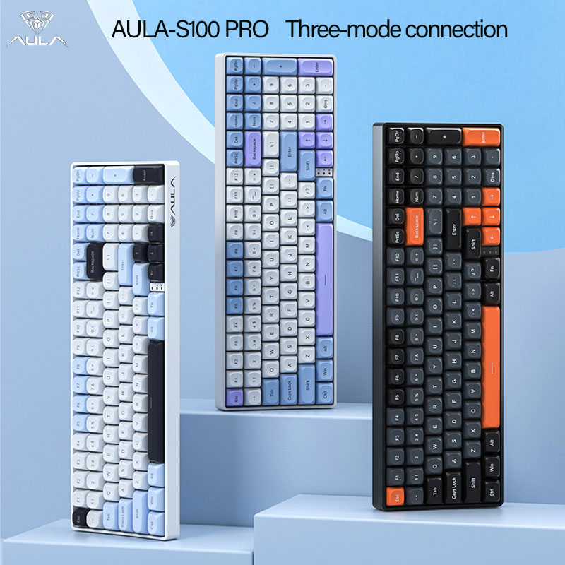 Laptop Accessories Uk - AULA S100Pro Wireless Mechanical Keyboard,Three Mode