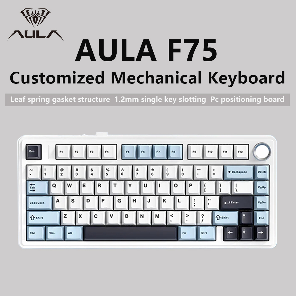 Laptop Accessories Uk - AULA F75 2.4G Wireless/Bluetooth/Wired Gaming Mechanical