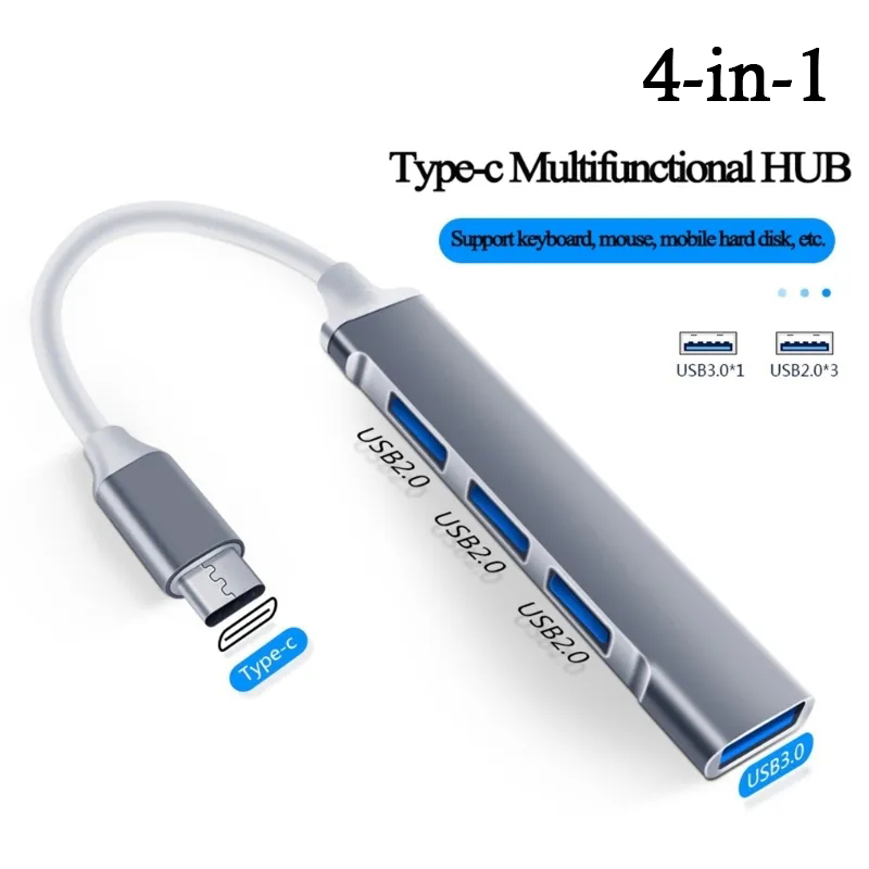 Laptop Accessories Hub - 4-in-1 USB C HUB 3.0 Type