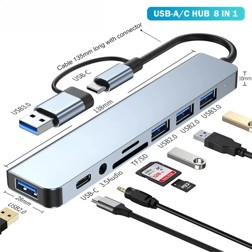 Laptop Accessories Must Have - 8 In 1 USB C Hub