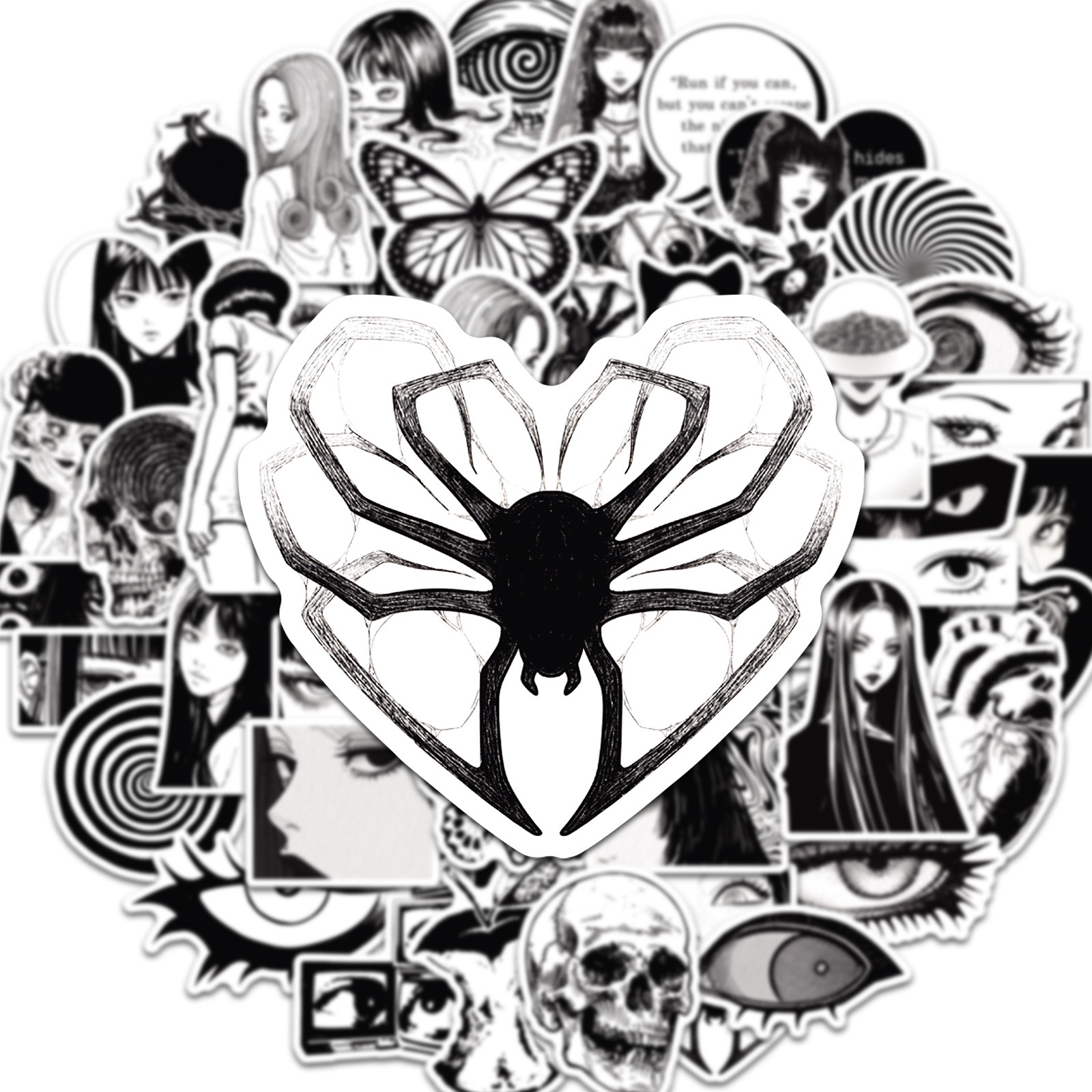 50PCS Ins Style Anime Black Wh - đánh giá và giá Laptop Accessories Girly