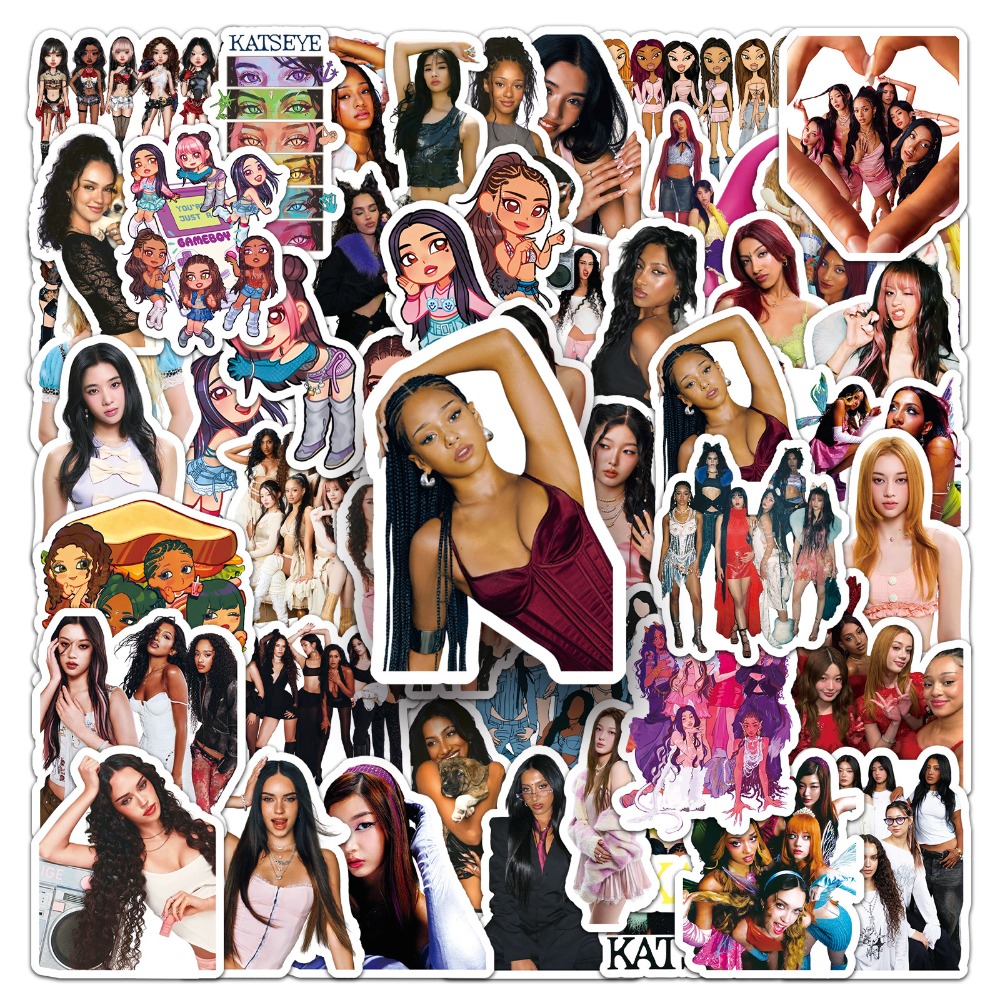50pcs Girl Group KATSEYE Graff - đánh giá và giá Laptop Accessories Girly