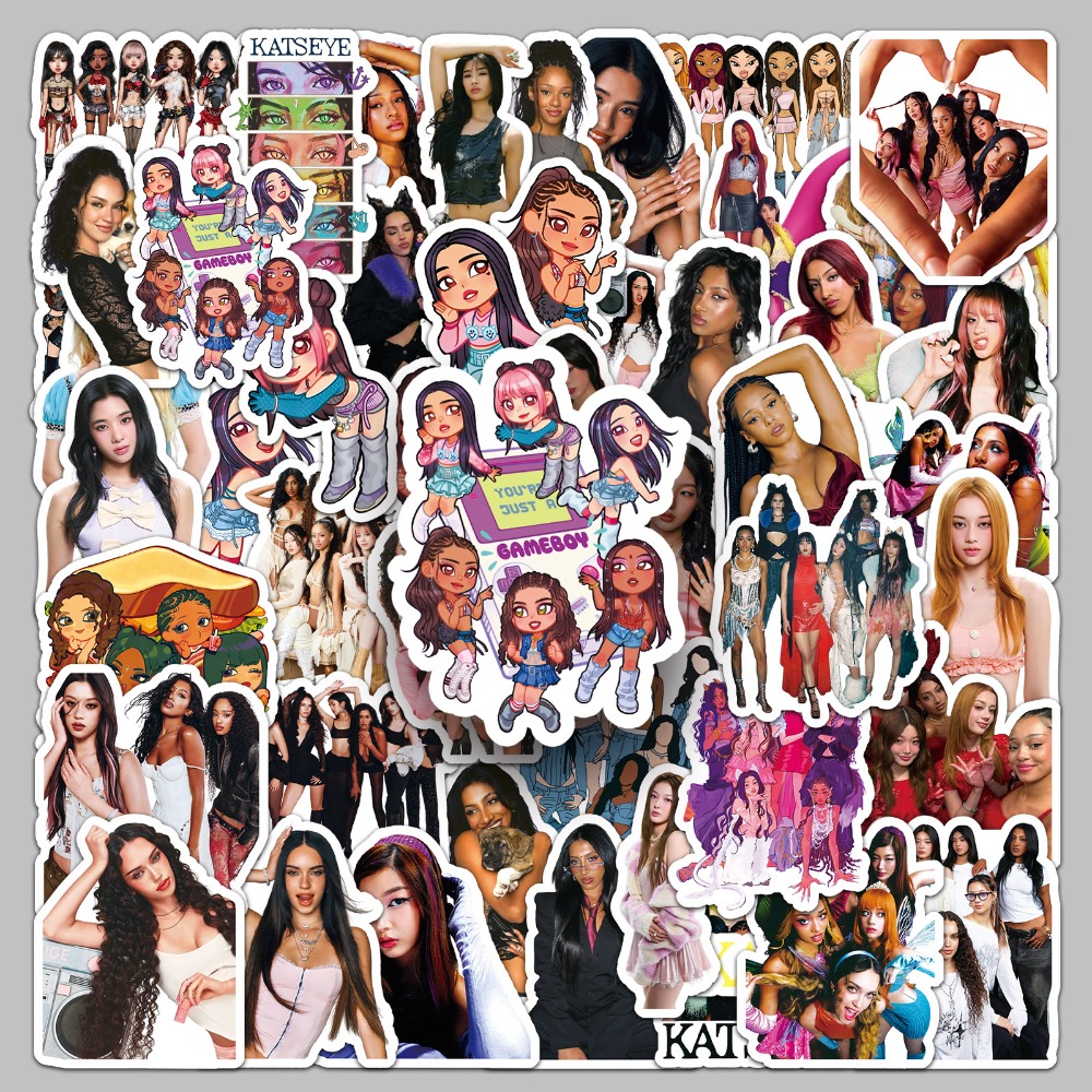 50pcs Girl Group KATSEYE Graff - đánh giá và giá Laptop Accessories Girly