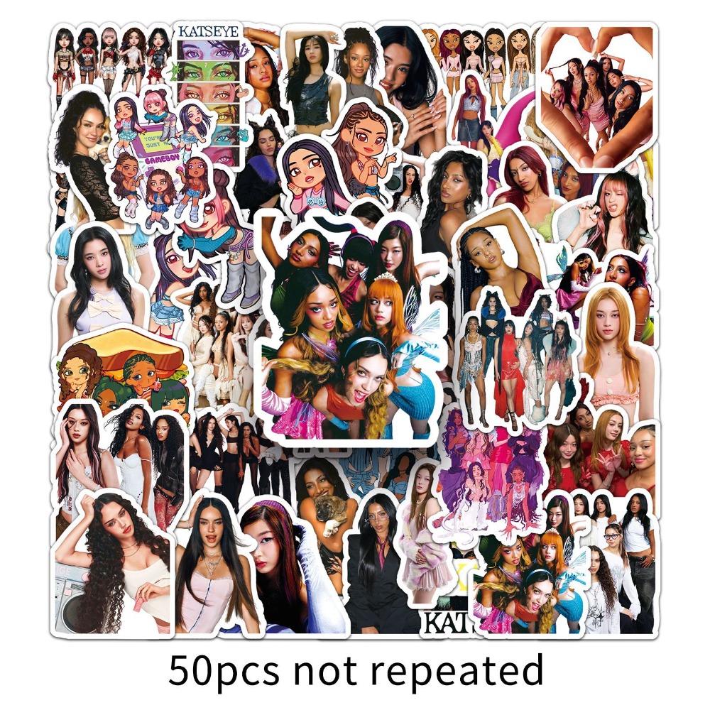 50pcs Girl Group KATSEYE Graff - đánh giá và giá Laptop Accessories Girly