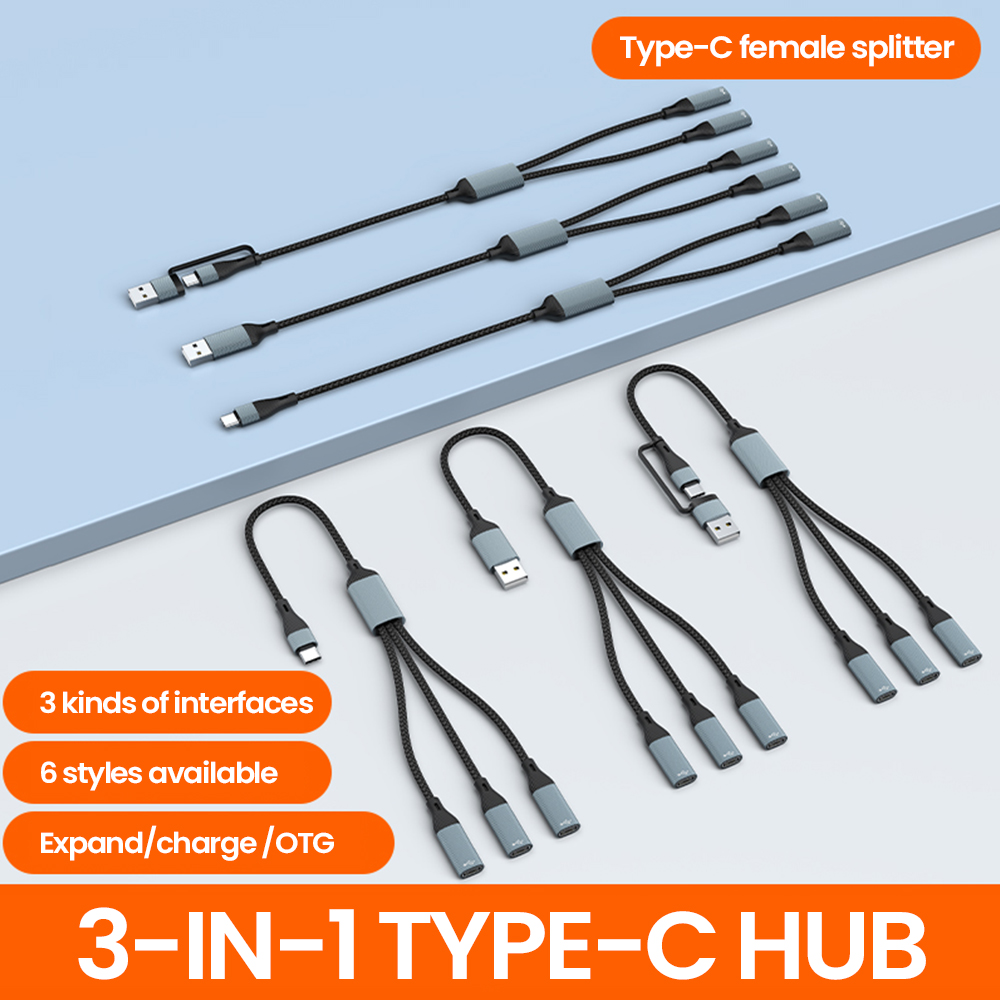 3 in 1 Type C Hub USB Hub USB  - đánh giá và giá Laptop Accessories Hub